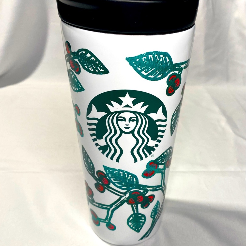 Starbucks stainless travel cup. Holly Berry 16 oz